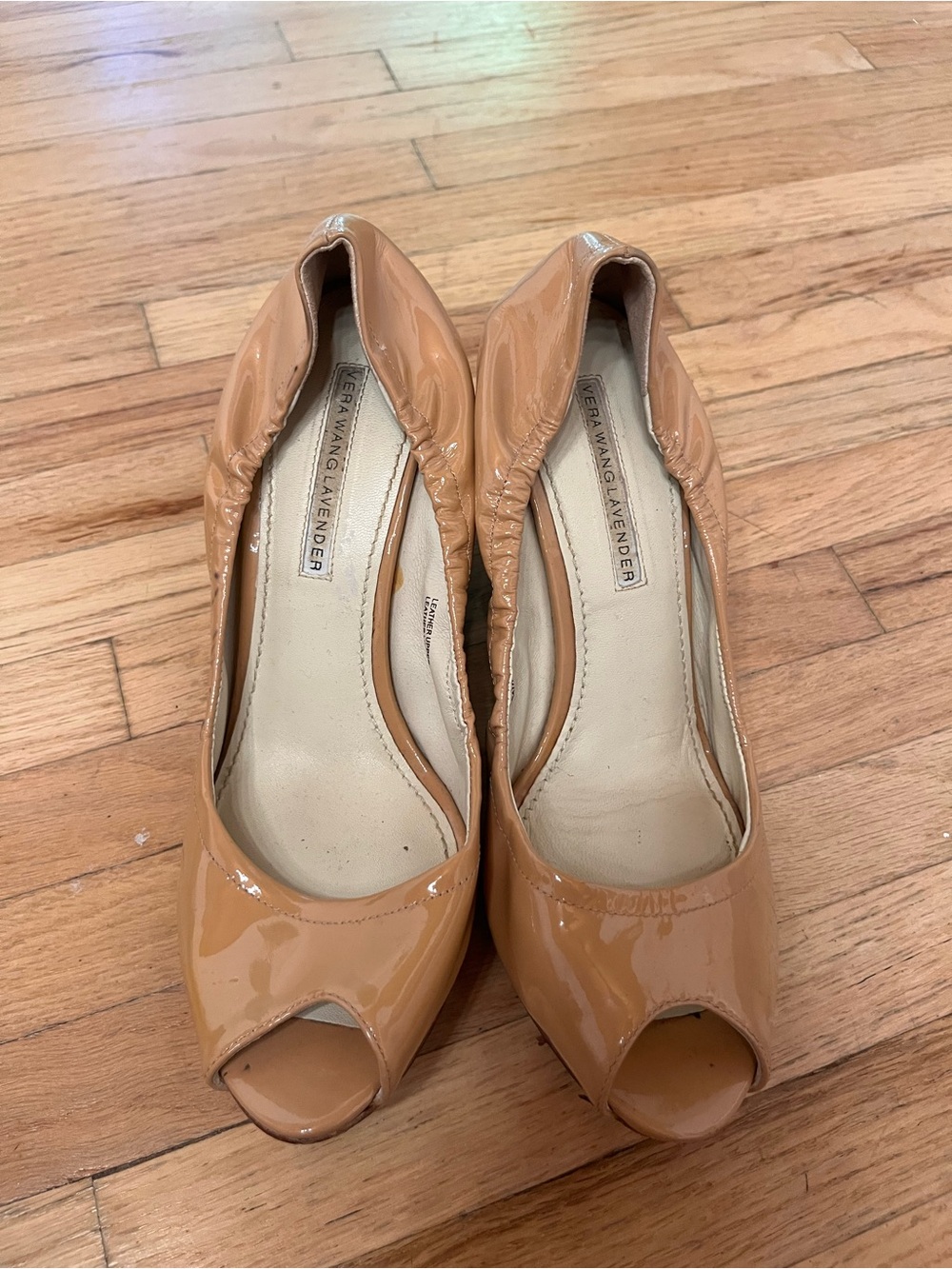 Peep-Toe Ballet Flats - Nude